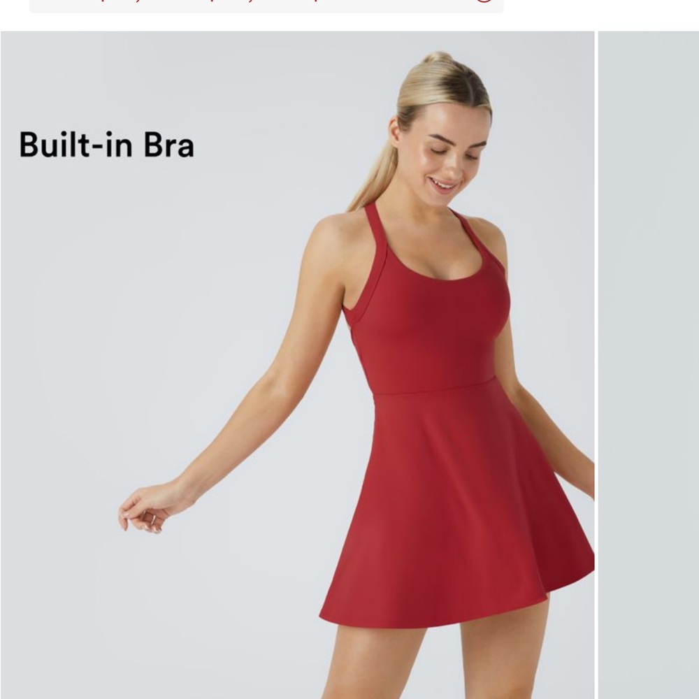 Halara Red Athletic Dress with Built-in Bra